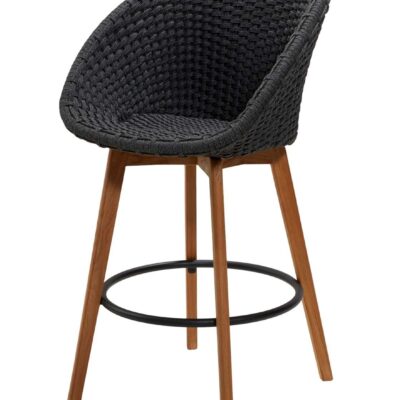 Cane-line Peacock Bar Chair Soft Rope with Teak Legs