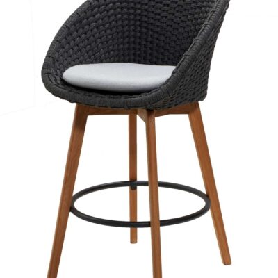 Cane-line Peacock Bar Chair Soft Rope with Teak Legs