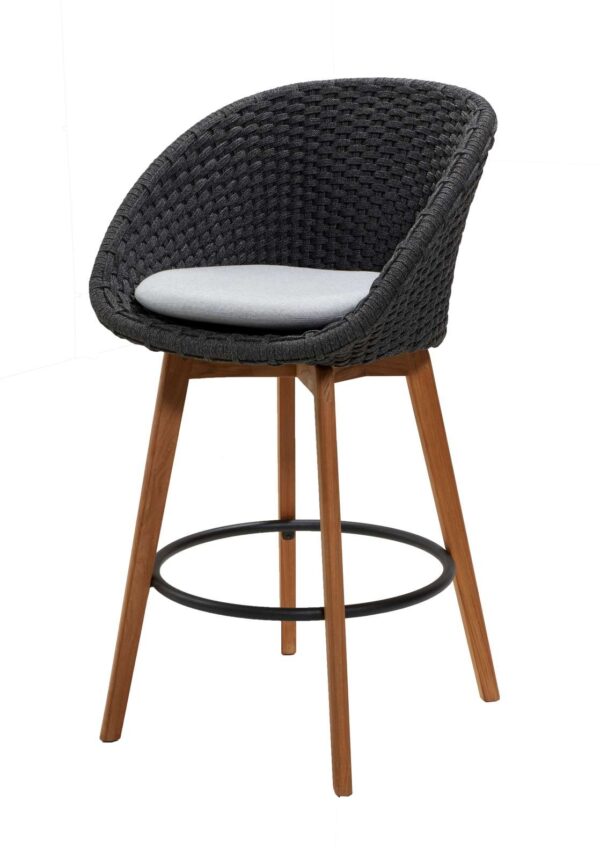 Cane-line Peacock Bar Chair Soft Rope with Teak Legs