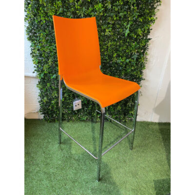 Bontempi Casa Eva Barstool Orange with Chrome Base Ex-Display