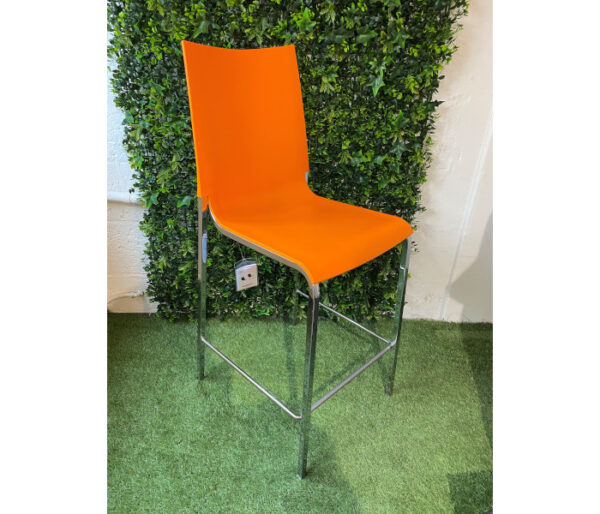 Bontempi Casa Eva Barstool Orange with Chrome Base Ex-Display