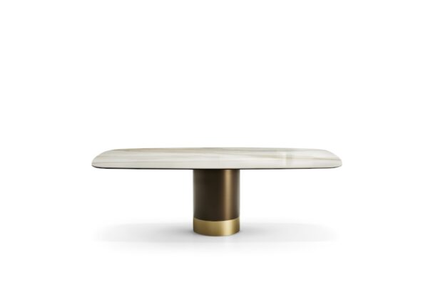 Eforma Cilindro Fixed Dining Round in Glass, Ceramic, Wood or Marble