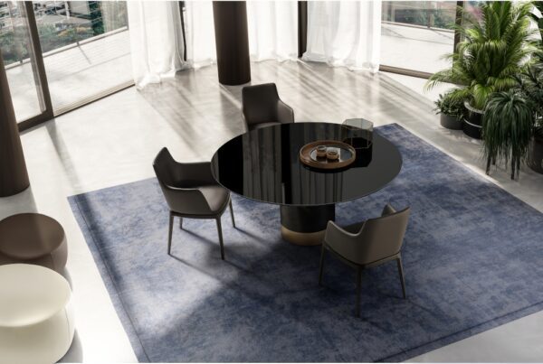 Eforma Cilindro Fixed Dining Round in Glass, Ceramic, Wood or Marble