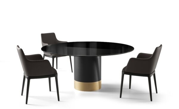 Eforma Cilindro Fixed Dining Round in Glass, Ceramic, Wood or Marble