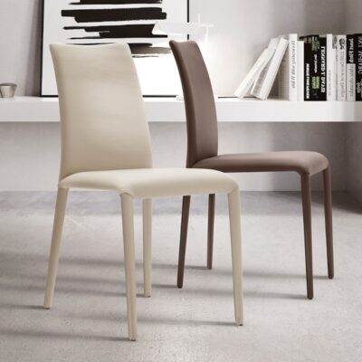 Eforma Ada Chair Upholstered with Metal Frame in Leather or Fabric