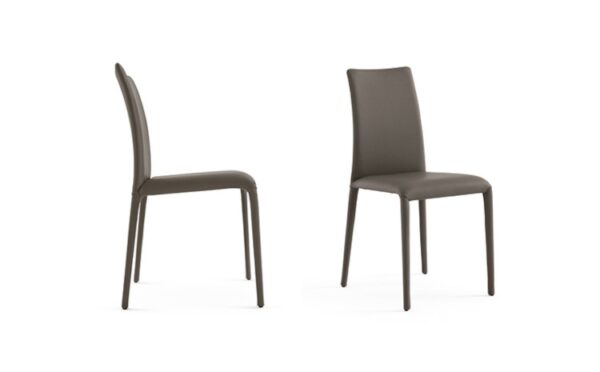 Eforma Ada Chair Upholstered with Metal Frame in Leather or Fabric