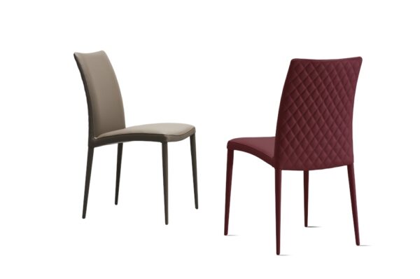 Eforma Asia Chair Upholstered with Metal Frame, In Low or High Back