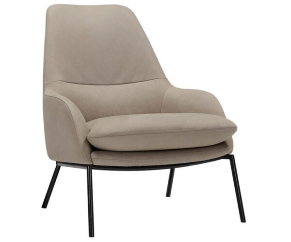 SITS Holly Armchair and Footstool, Fabric, Leather, Metal Legs-68411