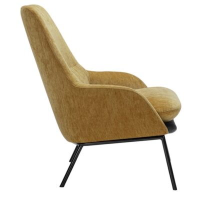 SITS Holly Armchair and Footstool, Fabric, Leather, Metal Legs-68412