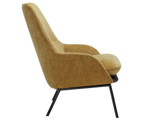 SITS Holly Armchair and Footstool, Fabric, Leather, Metal Legs-68412