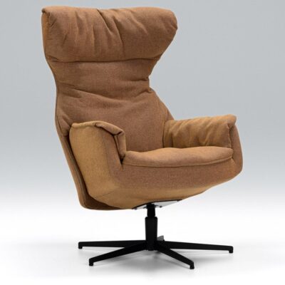 Sits Isa Relax Chair with Lean Backrest and Swivel Base, Fabric, Leather-68427