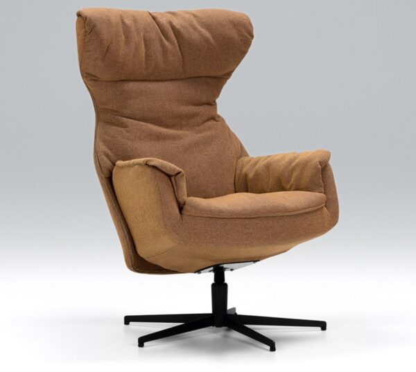 Sits Isa Relax Chair with Lean Backrest and Swivel Base, Fabric, Leather-68427