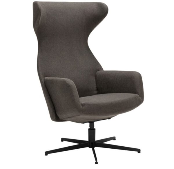 Sits Isa Relax Chair with Lean Backrest and Swivel Base, Fabric, Leather-68429