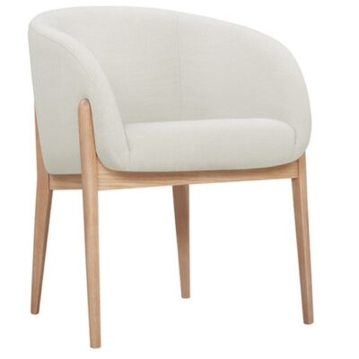 SITS Jenny Bistro Chair, Fabric, Leather Upholstery, Solid Wood Legs-68446