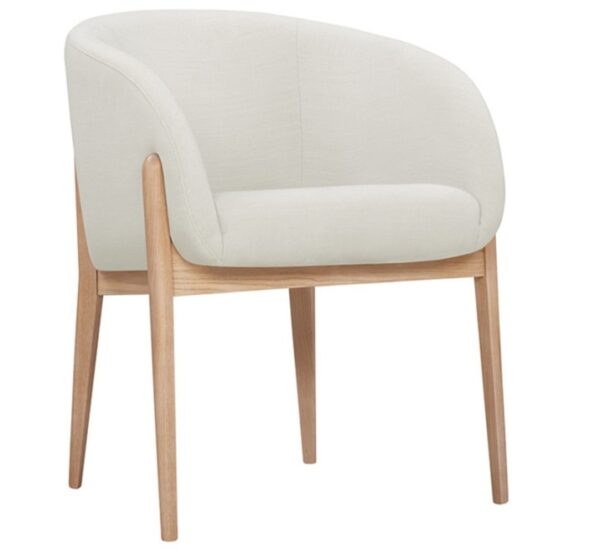 SITS Jenny Bistro Chair, Fabric, Leather Upholstery, Solid Wood Legs-68446