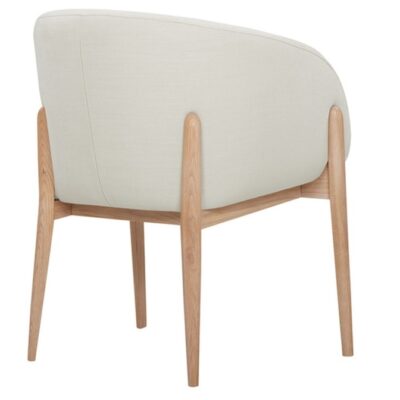 SITS Jenny Bistro Chair, Fabric, Leather Upholstery, Solid Wood Legs-68448