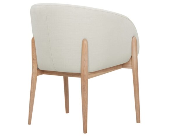 SITS Jenny Bistro Chair, Fabric, Leather Upholstery, Solid Wood Legs-68448