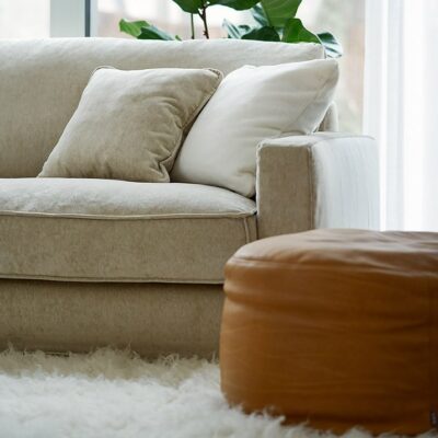 Sits Fatty Pouf in Leather, Square, Round-0