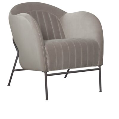 SITS Mini Armchair, Fabric, Leather Upholstery, Metal Frame-68535