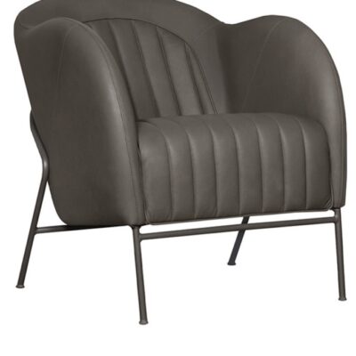 SITS Mini Armchair, Fabric, Leather Upholstery, Metal Frame-68529