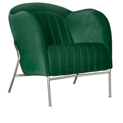 SITS Mini Armchair, Fabric, Leather Upholstery, Metal Frame-68530