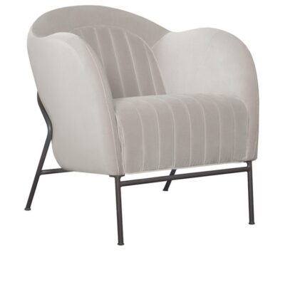 SITS Mini Armchair, Fabric, Leather Upholstery, Metal Frame-68532