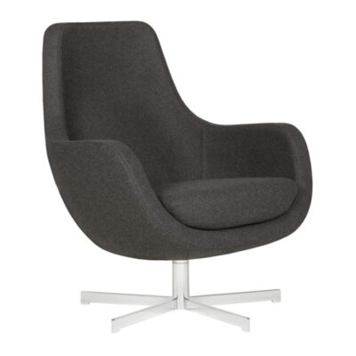 SITS Stefani Armchair with Tilt Mechanism, Fabric, Leather Upholstery, Metal Frame-68604