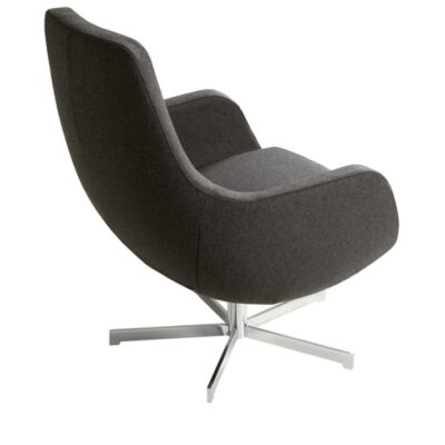 SITS Stefani Armchair with Tilt Mechanism, Fabric, Leather Upholstery, Metal Frame-68605