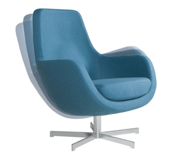 SITS Stefani Armchair with Tilt Mechanism, Fabric, Leather Upholstery, Metal Frame-68606