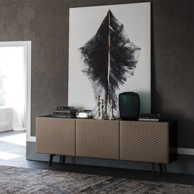 Cattelan Italia Absolut Sideboard, 2 or 3 door, lacquered wood, quilted in synthetic leather or soft leather-71640