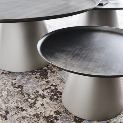 Cattelan Italia Amerigo round Coffee Table, brushed steel-70318