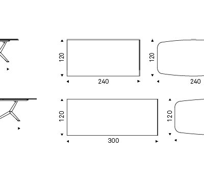 Cattelan Italia ATLANTIS Crystalart Dining Table, rectangular, shaped-70441