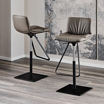 Cattelan Italia Axel Swiveling, adjustable height Stool, fabric, synthetic nubuck, synthetic leather, soft leather-0