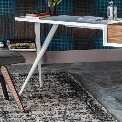 Cattelan Italia Batik Desk, graphite, white, Canaletto walnut-71058