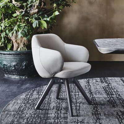 Cattelan Italia Bombe Swiveling Chair, fabric, synthetic nubuck, synthetic leather, soft leather-0