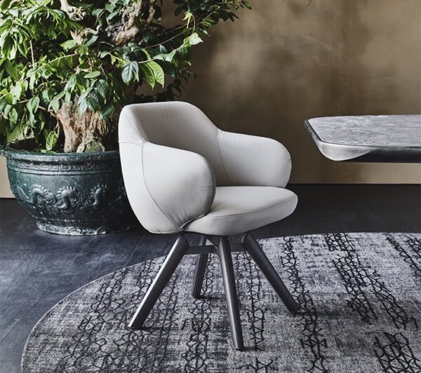 Cattelan Italia Bombe Swiveling Chair, fabric, synthetic nubuck, synthetic leather, soft leather-0