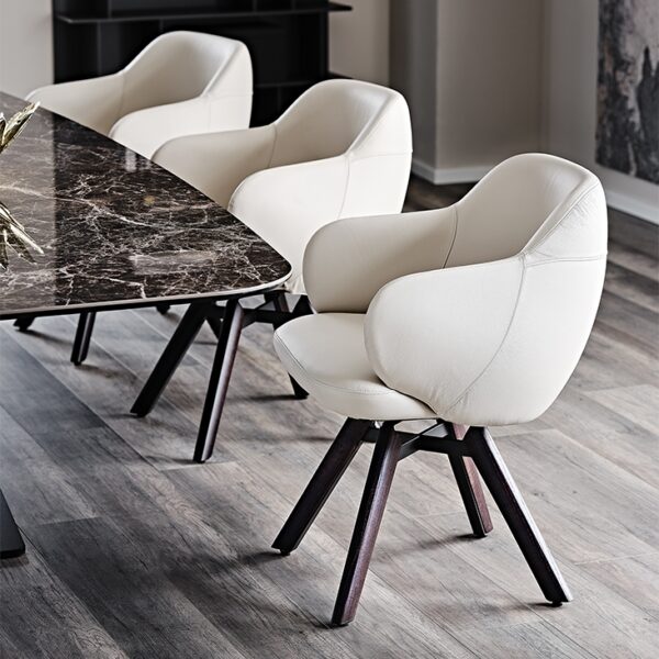 Cattelan Italia Bombe Swiveling Chair, fabric, synthetic nubuck, synthetic leather, soft leather-71356