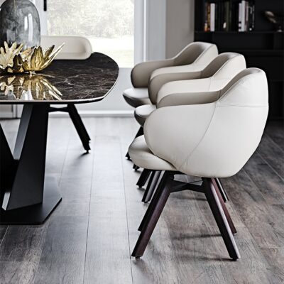 Cattelan Italia Bombe Swiveling Chair, fabric, synthetic nubuck, synthetic leather, soft leather-71358