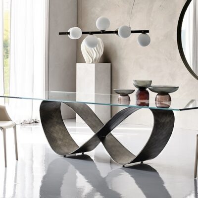 Cattelan Italia Butterfly Glass Dining Table, rectangular, shaped-70475