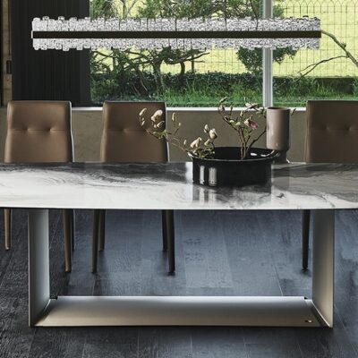 Cattelan Italia Dragon Crystalart Dining Table, rectangular, shaped-70500