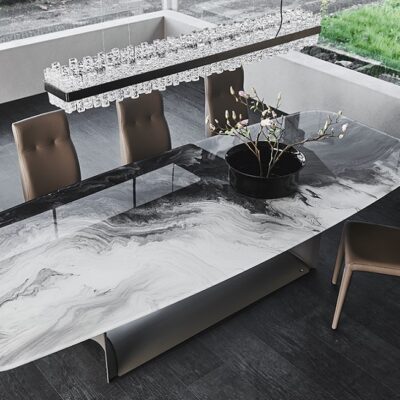 Cattelan Italia Dragon Crystalart Dining Table, rectangular, shaped-70501