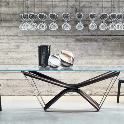 Cattelan Italia Marathon Glass Dining Table, rectangular, shaped-70610