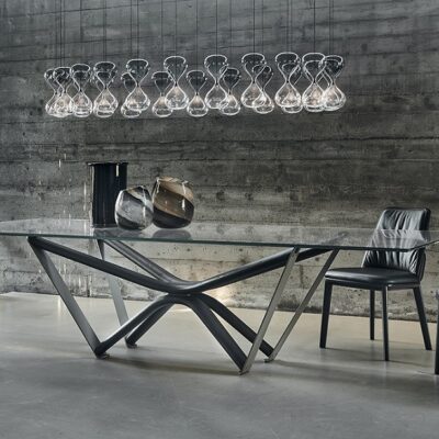 Cattelan Italia Marathon Glass Dining Table, rectangular, shaped-70612