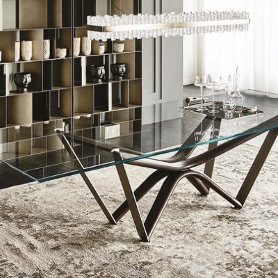 Cattelan Italia Marathon Glass Dining Table, rectangular, shaped-70614