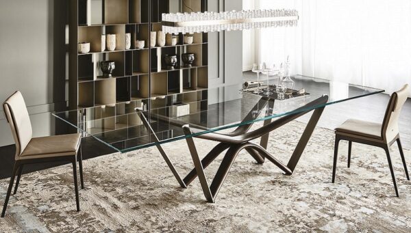 Cattelan Italia Marathon Glass Dining Table, rectangular, shaped-70614