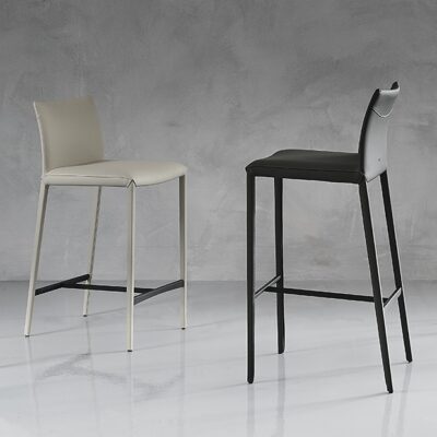 Cattelan Italia Norma Stool, fabric, nubuck, synthetic leather, soft leather