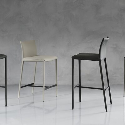 Cattelan Italia Norma Stool, fabric, nubuck, synthetic leather, soft leather