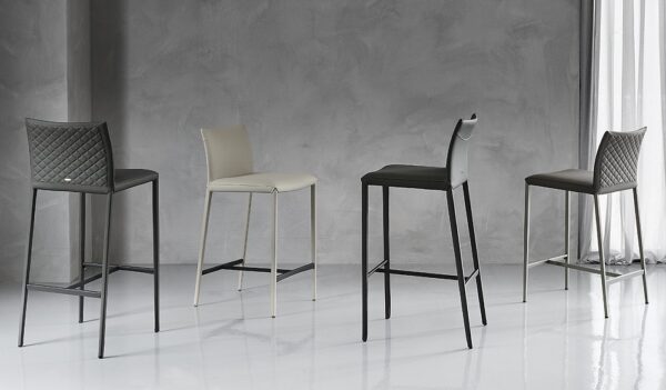 Cattelan Italia Norma Stool, fabric, nubuck, synthetic leather, soft leather