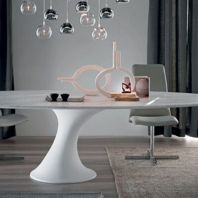 Cattelan Italia Reef Round, Oval, Dining Table, Carrara Marble-70767