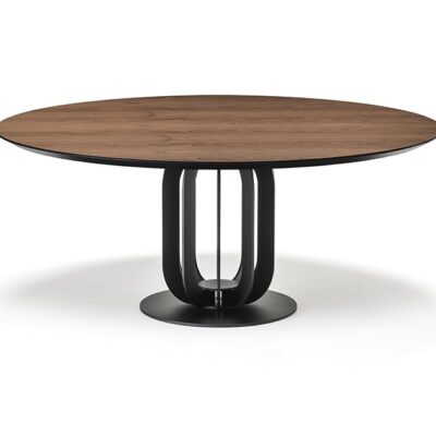 Cattelan Italia Soho Wood Round Table, Canaletto Walnut, Burned Oak-0